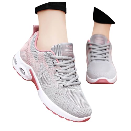 Lomelomme Orthoback Schuhe Damen, Laufschuhe Mesh Dämpfung Walkingschuhe Work Fitness Sneakers 2024new Gym Bequem Turnschuh Schuhe Gesundheitsschuhe Damen Grau 37 von Lomelomme