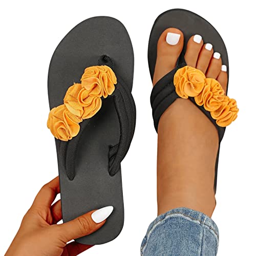 Sandalen Damen Flach Sommer Mode Bohemian Freizeitschuhe Sandals Pantoletten Flach Freizeit Römische Flache Schuhe Sandalen Flip Flops Beach Strand Sommerschuhe Zehentrenner von Lomelomme