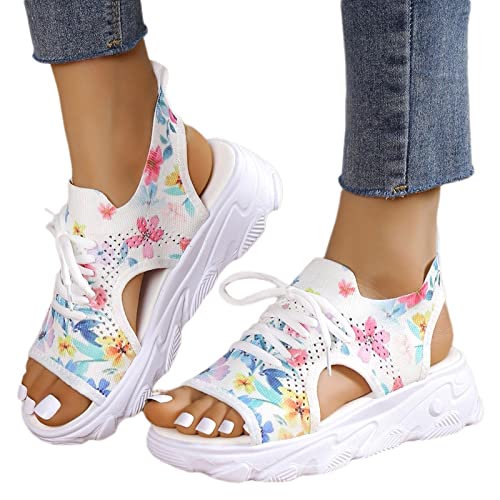 Sommerschuhe Damen Trekkingsandalen Breite Füße Sommer Sport-Outdoorsandalen Bequem Abrollschuhe Plateau Sale Schuhe Strandschuhe Leichte Bilago Sportsandalen Pantoletten Orthosandalen von Lomelomme