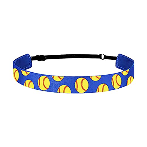 Haarband Damen Schwarz Mädchen-Baseball-Softball-Sport-Haarband, elastisch, rutschfest, Haarband, Lauf-Stirnband, Haar-Accessoires Warmer Schal Kinder (Blue, One Size) von Lomhmn