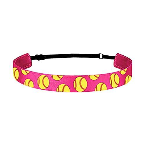 Haarband Damen Schwarz Mädchen-Baseball-Softball-Sport-Haarband, elastisch, rutschfest, Haarband, Lauf-Stirnband, Haar-Accessoires Warmer Schal Kinder (Hot Pink, One Size) von Lomhmn