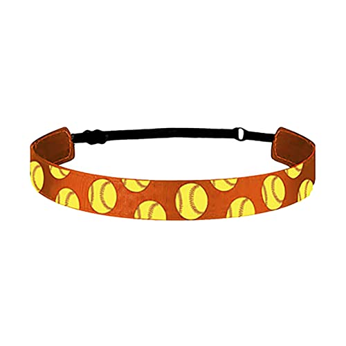 Haarband Damen Schwarz Mädchen-Baseball-Softball-Sport-Haarband, elastisch, rutschfest, Haarband, Lauf-Stirnband, Haar-Accessoires Warmer Schal Kinder (Orange, One Size) von Lomhmn