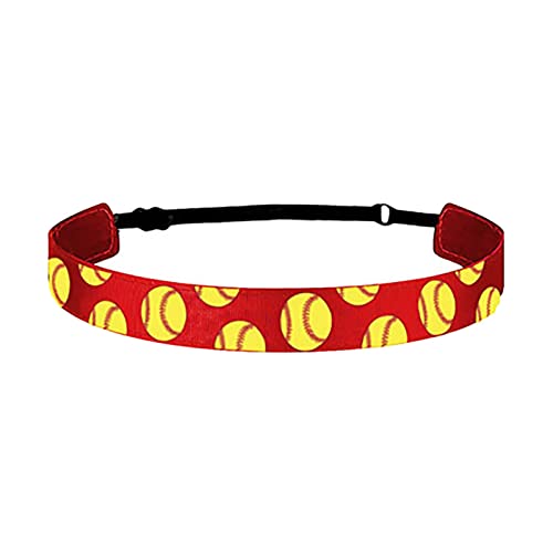 Haarband Damen Schwarz Mädchen-Baseball-Softball-Sport-Haarband, elastisch, rutschfest, Haarband, Lauf-Stirnband, Haar-Accessoires Warmer Schal Kinder (Red, One Size) von Lomhmn