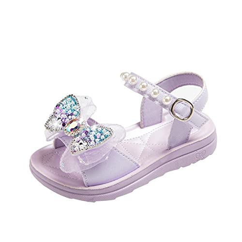 Kinder Schuhe Für Junge Mädchen Sandalen Sommer Kinder Sandalen Weiche Sohlen Kinderschuhe Mädchen Prinzessin Sandalen Kinder 38 (Purple, 27 Little Child) von Lomhmn