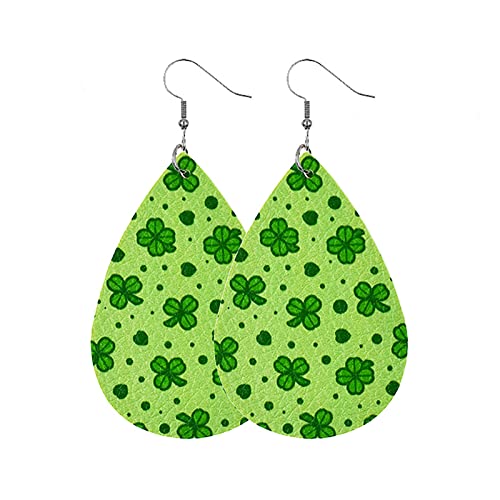 Lomhmn Press Earrings for Women St. Patricks's Party Accessories Drop Earrings Designer Earrings for Women, Einheitsgröße, Kunstleder, Kein Edelstein von Lomhmn