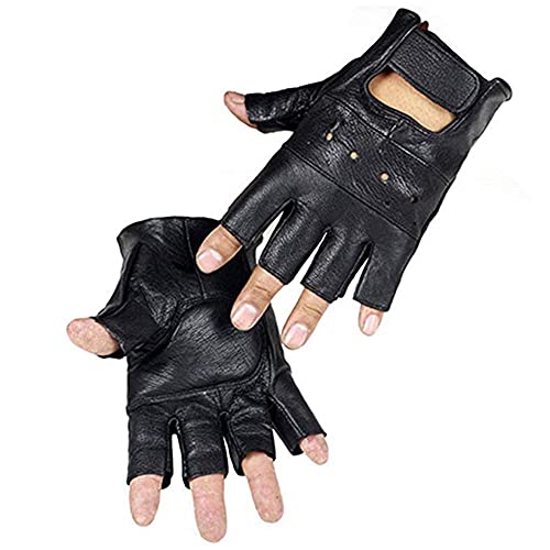 Long Keeper lederhandschuhe fingerlos - Schwarz Fingerlose Autofahren Handschuhe Leder Ohne Finger Ungefüttert Erhältlich im Winter und Sommer von Long Keeper