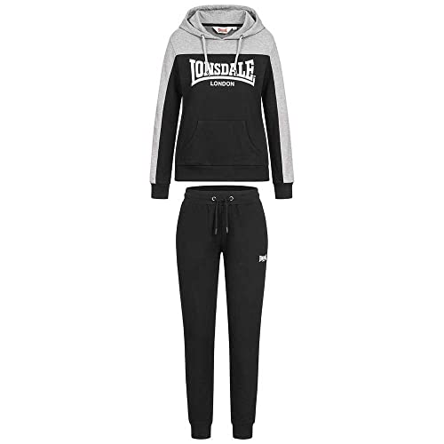 Lonsdale Damen Lurgan Trainingsanzug, Black/Grey, XL EU von Lonsdale