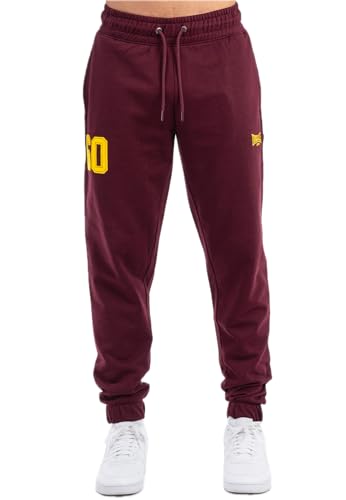 Lonsdale Herren Jogginghose Normale Passform SUMBURGH, Oxblood/Yellow, 3XL, 117561 von Lonsdale