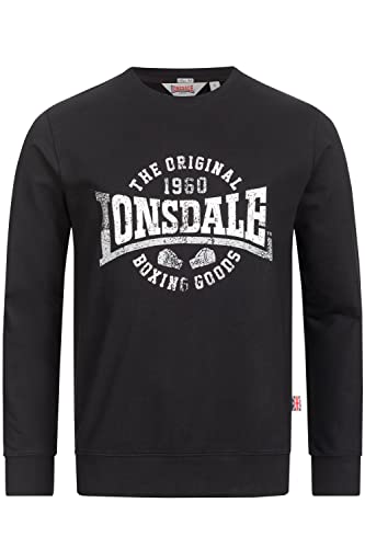 Lonsdale Men's BADFALLISTER Sweatshirt, Black/White/Grey, M von Lonsdale