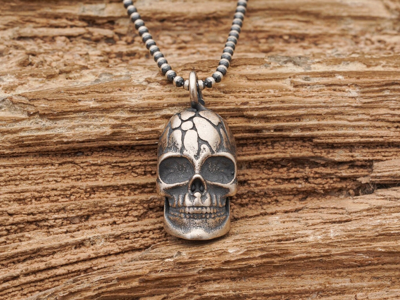 Schädel Sterling Silber Anhänger/Kopf Totenkopf Gothic Halskette Männer Geschenk Für Freund Bestes Mann von LordenSilver