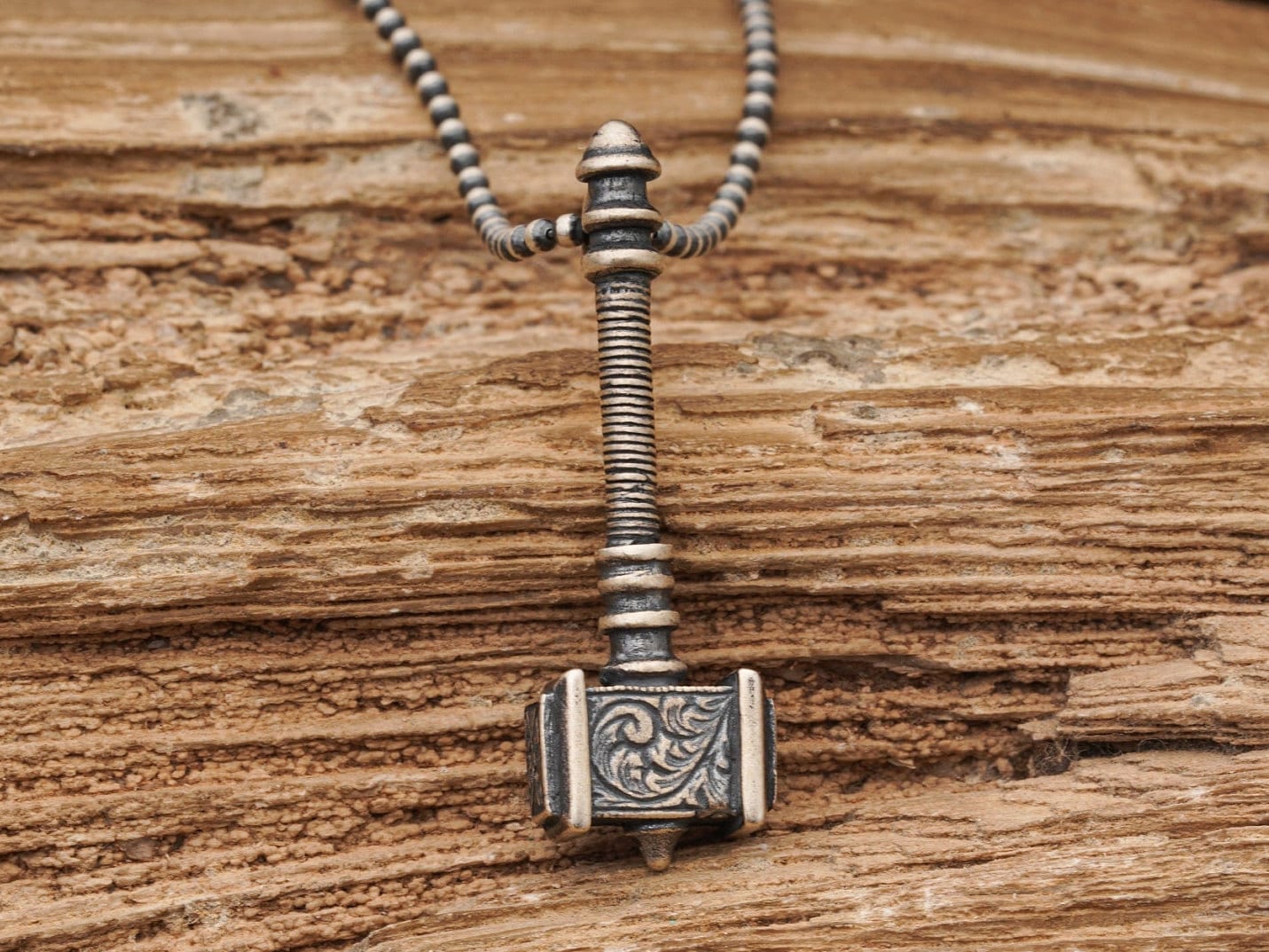 Thor Hammer Silber Halskette/Wikinger Gravur Handgemachte 925 Sterling Krieger Männer Geschenk Für Liebhaber Meinen Starken Sohn von LordenSilver