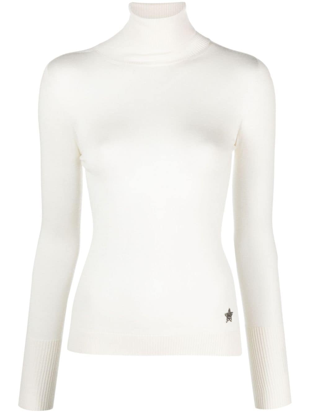 Lorena Antoniazzi Rollkragenpullover mit Logo-Patch - Nude von Lorena Antoniazzi