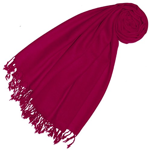 Lorenzo Cana 78522 Luxus Damen Pashmina Schal 50% Kaschmir 50% Wolle, Beere-Pink, 70 x 180 cm von Lorenzo Cana