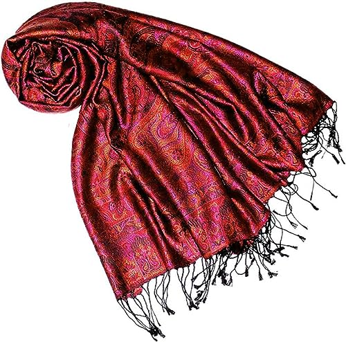 Lorenzo Cana - Echarpe - Imprimé cachemire - Femme 70 x 190 cm Pink-orange-rot von Lorenzo Cana