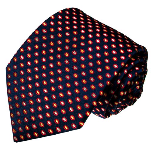Lorenzo Cana - Exklusive Marken Seidenkrawatte - Schlips blau rot gold gepunktet Punkte - Krawatte aus 100% Seide - 36023 von Lorenzo Cana