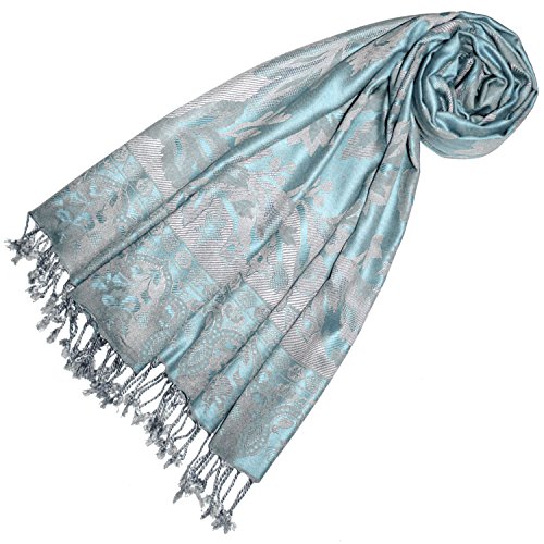 Lorenzo Cana Marken Pashmina Damenschal Schaltuch Stola Umschlagtuch Naturfaser opulentes Muster in harmonischen Farben mit Fransen 70 cm x 200 cm von Lorenzo Cana