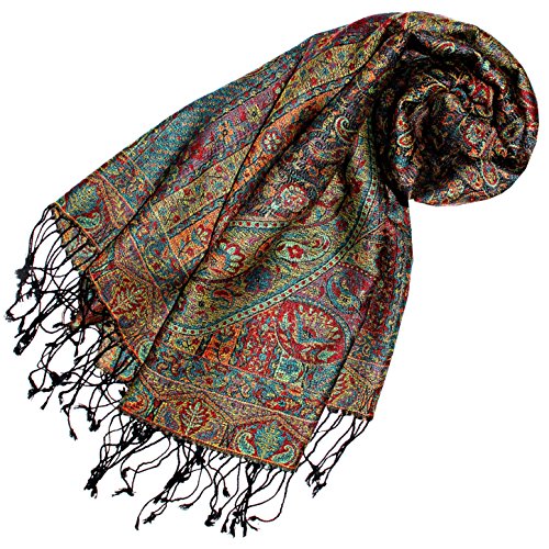 Lorenzo Cana - Pashmina Damenschal Schaltuch aus Seide und Wolle 70 x 190 cm Paisley Muster Schaltuch Stola Umschlagtuch gewebt 78118 von Lorenzo Cana