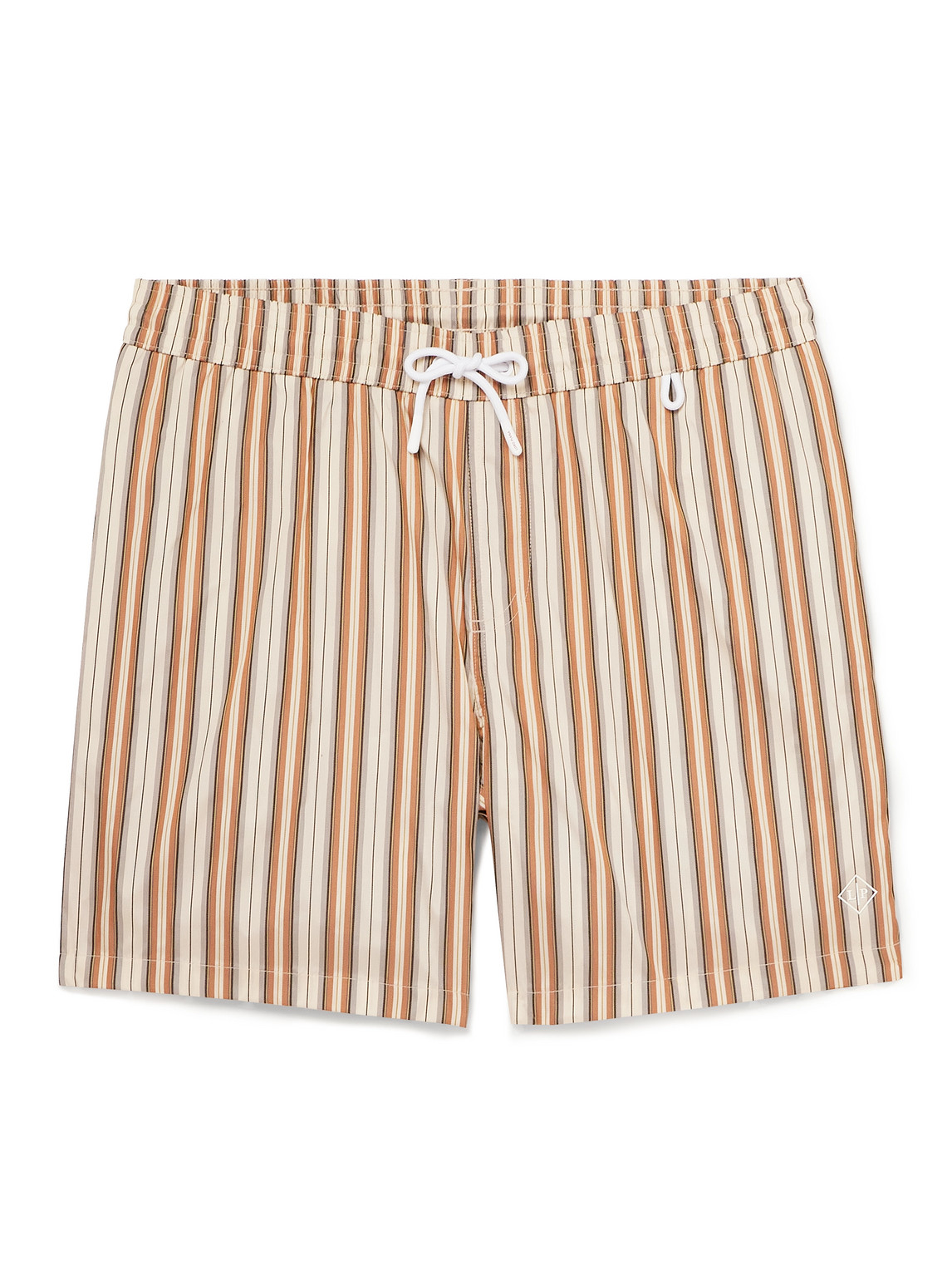 Loro Piana - Bay Straight-Leg Mid-Length Striped Swim Shorts - Men - Neutrals - S von Loro Piana