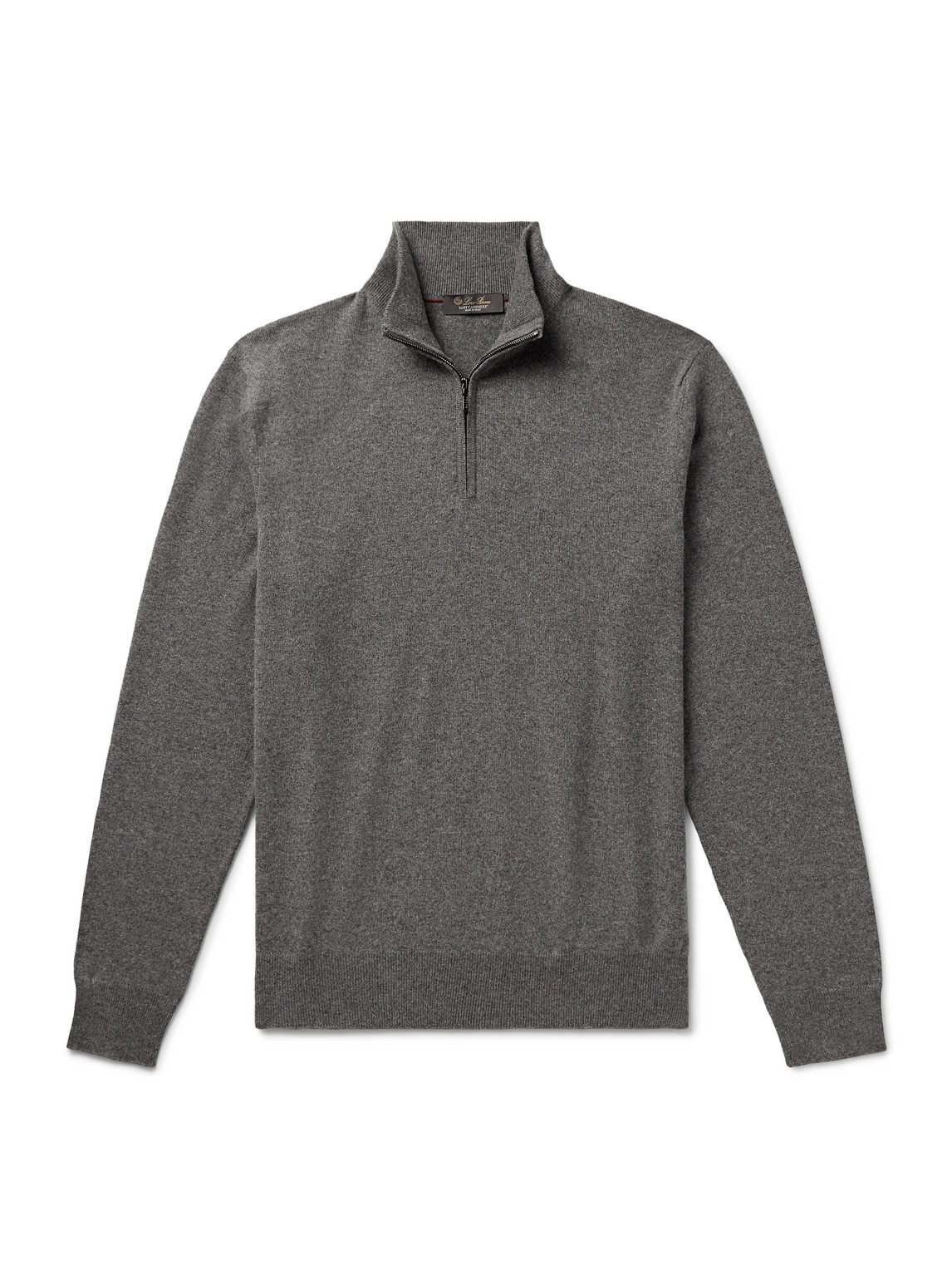 Loro Piana - Slim-Fit Baby Cashmere Half-Zip Sweater - Men - Gray - IT 54 von Loro Piana