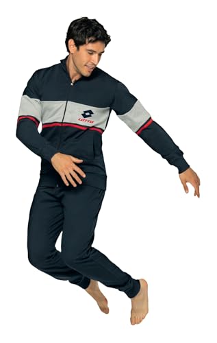 Lotto Trainingsanzug für Herren aus Sommer-Sweatshirt – Anzug für Herren – sportlich – Sommer – weich für maximalen Komfort, 1071 Blau, M Lotto Trainingsanzug für Herren aus Sommer-Sweatshirt – Anzug für Herren – sportlich – Sommer – weich für maximalen Komfort, 1071 Blau, M von Lotto
