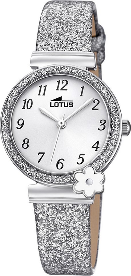 Lotus Quarzuhr Lotus Kinderuhr Junior Armbanduhr Leder, (Analoguhr), Kinder Armbanduhr rund, klein (ca. 26mm), Edelstahl, Luxus von Lotus