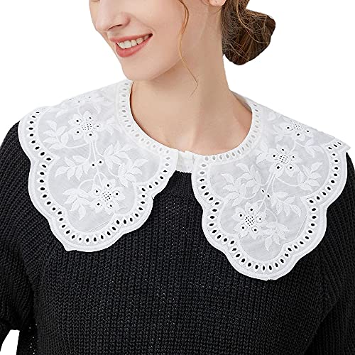 LoudSung Fake Collar Abnehmbare halbe Hemdbluse Falscher Kragen Spitzenschal Elegantes Design für Frauen Mädchen von LoudSung