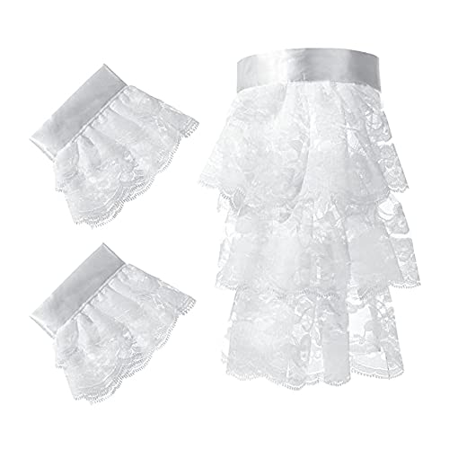 LoudSung Fake Hallar Shalkestrestreike Elizabethan Victorianischen Lace Jabot Und Sehen von LoudSung