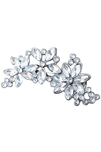 Loufy Loufy (R) Silber Damen Strass-Blumen-Kristall-Haarklammer Schmucksachen von Loufy