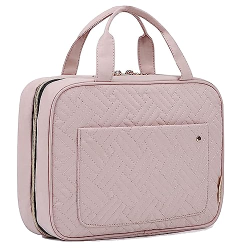 Loufy Modische Kosmetiktasche für Damen, Reise-Gürtelhaken, wasserdicht, Kosmetiktasche, Kulturbeutel, Aufbewahrungstasche, Schwarz, rose von Loufy