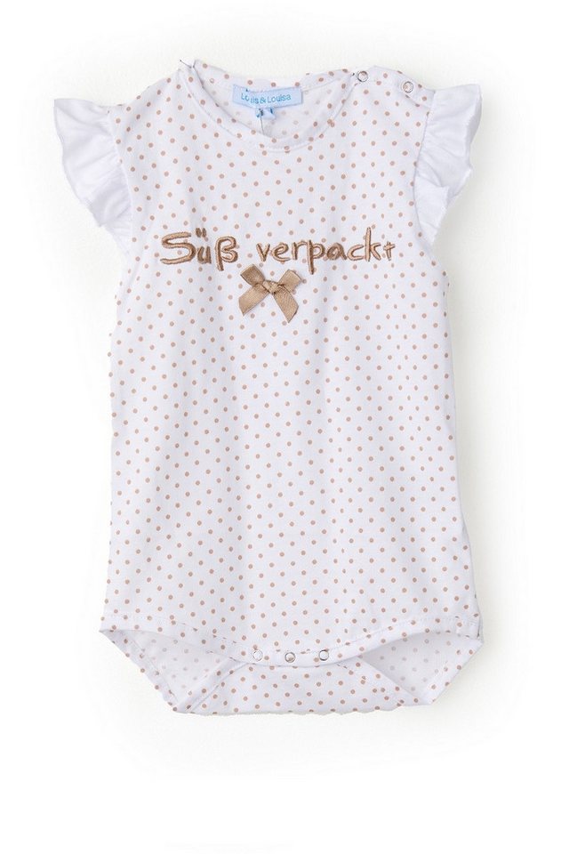 Louis & Louisa Trachtenkleid Baby Body - SÜß VERPACKT/RÜSCHE - weiß/caramel von Louis & Louisa