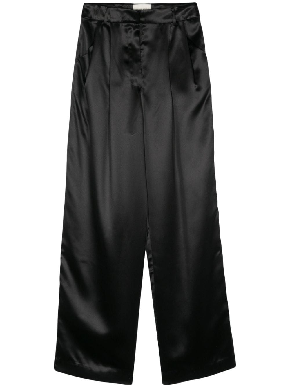 Loulou Studio Gerade Satinhose - Schwarz von Loulou Studio