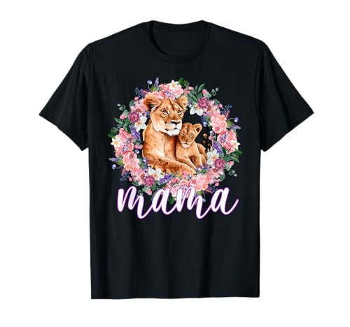 Blumen Mama Niedlich Baby Afrikanischer Löwe Tier Mama Muttertag T-Shirt Blumen Mama Niedlich Baby Afrikanischer Löwe Tier Mama Muttertag T-Shirt von Love Mommy and Kid Lion Family & Flowers