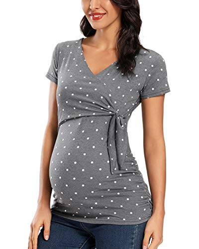 Love2Mi Damen Stillshirt Kurzarm & Langarm Umstandsshirt Umstandsmode V-Neck Schwangere Nursing Tops Love2Mi Damen Stillshirt Kurzarm & Langarm Umstandsshirt Umstandsmode V-Neck Schwangere Nursing Tops von Love2Mi