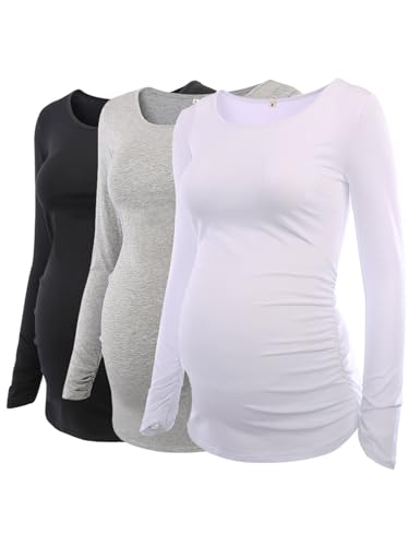 Love2Mi Damen Umstandsmode Lange ärmel 3er Pack Umstandsshirt Love2Mi Damen Umstandsmode Lange ärmel 3er Pack Umstandsshirt von Love2Mi