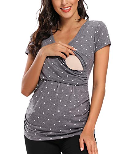 Love2Mi Stillshirt Kurzarm & Langarm Stillkleidung Umstandsshirt Schwangerschaft T-Shirt Nursing Umstandstop Love2Mi Stillshirt Kurzarm & Langarm Stillkleidung Umstandsshirt Schwangerschaft T-Shirt Nursing Umstandstop von Love2Mi