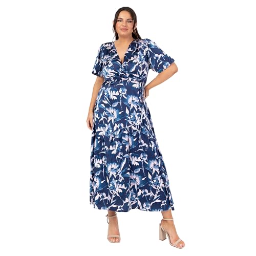 Lovedrobe Women's Ladies Midaxi Dress V-Neck Puff Short Sleeve Wrap Empire A-line Animal Print Wedding Guest Occasion Evening Prom Marineblau 54 Lovedrobe Women's Ladies Midaxi Dress V-Neck Puff Short Sleeve Wrap Empire A-line Animal Print Wedding Guest Occasion Evening Prom Marineblau 54 von Lovedrobe