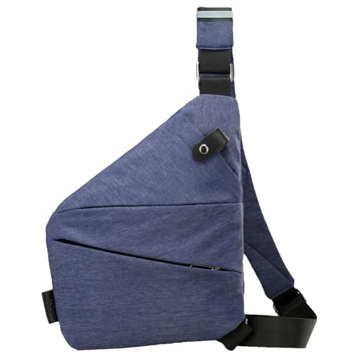 Lovehomily Herren-Mode-Brusttasche, multifunktionale Gürteltasche, Verstellbarer Riemen, einfache Umhängetasche, Diebstahlschutz-Tasche, ergonomische Mini-Umhängetasche (Blaue rechte Schulte von Lovehomily