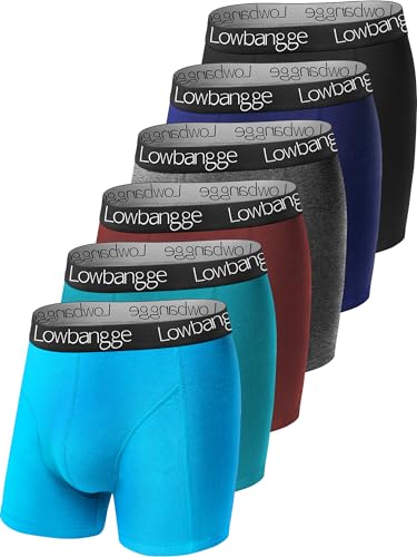 Lowbangge Boxershorts Herren 6er Pack Unterhosen Männer Baumwolle Men Retroshorts Boxer Unterwäsche S, M, L, XL, XXL, XXXL von Lowbangge