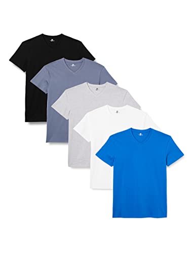 Lower East Herren Le156 T-Shirt, Weiß/Hellgrau Melange/Olympiablau/Folkstone-grau/Schwarz, L EU von Lower East