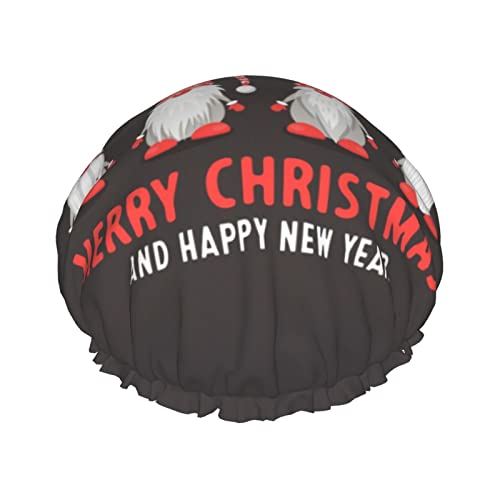 Duschhauben mit Aufschrift „Merry Christmas, wiederverwendbar, Badekappe, elastisch, Bade-Duschhut, weich, wasserdicht, für Haarkappen aller Haarlängen Duschhauben mit Aufschrift „Merry Christmas, wiederverwendbar, Badekappe, elastisch, Bade-Duschhut, weich, wasserdicht, für Haarkappen aller Haarlängen von Lsjuee