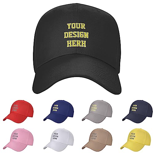 Lsjuee Maßgeschneiderte Hüte für Männer und Frauen. Entwerfen Sie Ihren eigenen Text, Logo, Bild, Foto, personalisierte Baseballkappe, verstellbare Sonnen-Vater-Mütze von Lsjuee
