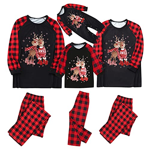 Familie Weihnachten Pyjamas Weihnachten Schlafanzug Paare Fun-Nachtwäsche Herren Damen Jungen Mädchen Nachthemd Rundhals Hausanzug Weihnachts Kleidung Rot Weihnachtspulli von Luadnysin