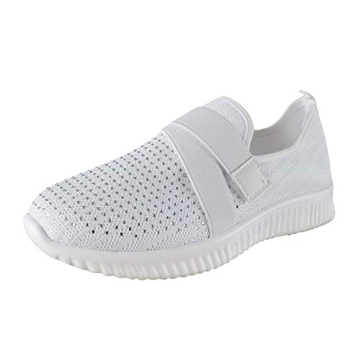 Hallenschuhe Damen Sommer Elegant Walkingschuhe Sneaker Plateau Schwarze Schuhe Flache Weiss Turnschuhe Laufschuhe Frauen Bequeme Plattform Lässige Keilabsatz Sommerschuhe Sportschuhe von Luadnysin