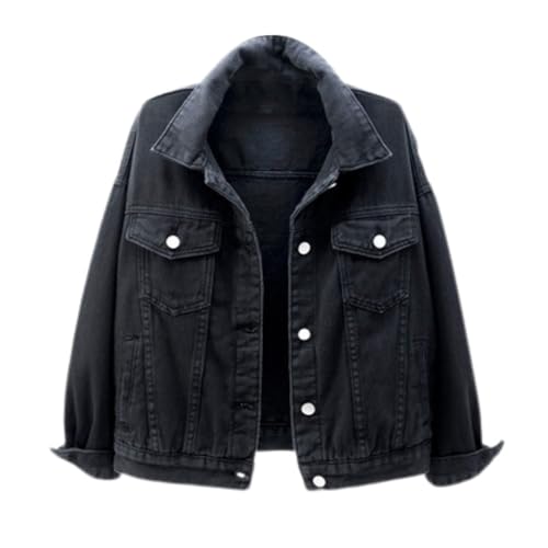 Jeansjacke Damen Oversize Übergang Vintage Jeansmantel Sommer Lighter Jeansjacken Collegejacke Leichte Oversize Übergangsjacke Jeanshemd Kurz Sommerjacke Cordjacke Jacket Damen-Jacken Schwarz S Jeansjacke Damen Oversize Übergang Vintage Jeansmantel Sommer Lighter Jeansjacken Collegejacke Leichte Oversize Übergangsjacke Jeanshemd Kurz Sommerjacke Cordjacke Jacket Damen-Jacken Schwarz S von Luadnysin
