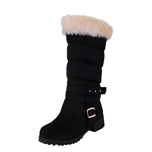 Luadnysin Boots Damen Gefüttert Bequeme Gefüttert Boots Stiefel Warme Plateau Schneestiefel Winterstiefel Rutschfeste Warm Schneeboots Winterschuhe Stiefeletten Winterstiefeletten Winterreitstiefel von Luadnysin