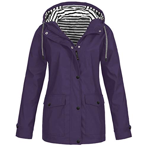 Luadnysin Hardshelljacke Damen, Jacke Atmungsaktiv Dünne Regenmantel Regenjacke Sommer Wetterjacke Outdoor Frauen Regenponcho Regencape Übergangsjacke Wintermantel Windbreaker Laufjacke von Luadnysin