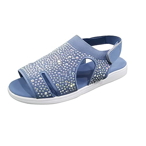 Luadnysin Sandalen Damen Sommer Slingback Orthopädische Slide Sport Sandalen, Orthopädische Slide Sport Sandalen, Bequeme Sport Strick Sandalen, Mesh Weiche Sohle Casual Damenschuhe von Luadnysin