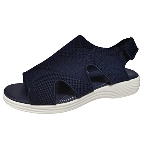 Luadnysin Sandalen Damen Sommer Slingback Orthopädische Slide Sport Sandalen, Orthopädische Slide Sport Sandalen, Bequeme Sport Strick Sandalen, Mesh Weiche Sohle Casual Damenschuhe von Luadnysin