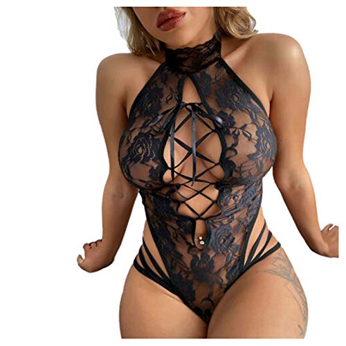 Luadnysin Sexy Dessous Damen Für Sex Rot Sex Reizwäsche Frauen Spitze Sexy Unterwäsche Damen Kostüm Babydoll Bodysuit Body Lingerie Sexy Outfit Dessous-Sets String Tanga von Luadnysin