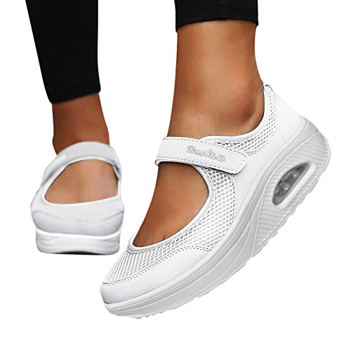 Orthopädische Schuhe Damen Air Cushion Diabetiker Schuhe Slip-On Mit Luftkissen Laufschuhe Clogs Wmshoe Plateau Walkingschuhe Frauen rutschfest Schwarze Gym Turnschuhe Hausschuhe Sneaker Sportschuhe von Luadnysin